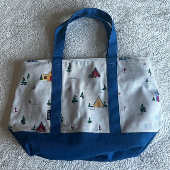 JCREW Winter scene large tote bag - Picture 1 of 5